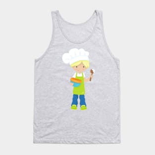 Baking, Baker, Bakery, Apron, Cute Boy, Blond Hair Tank Top